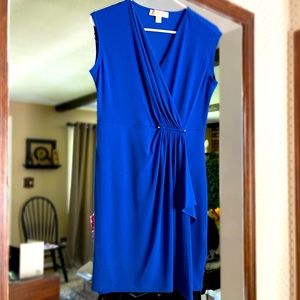 Michael Kors Blue Faux Wrap Dress
